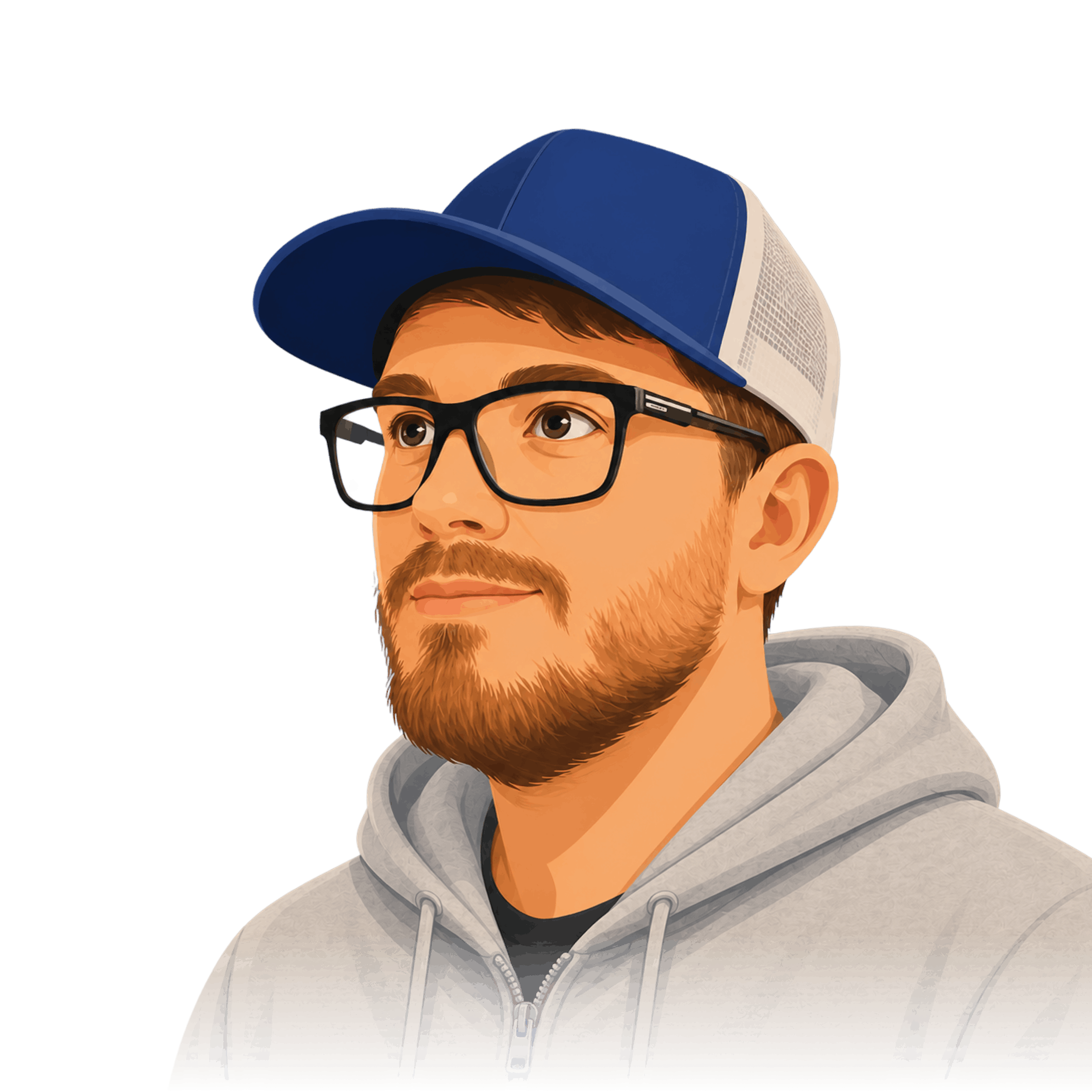 Illustrated portrait of Rick Butterworth